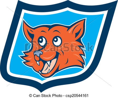 450x374 Red Fox Head Shield Cartoon. Illustration Of A Fox Wild Dog