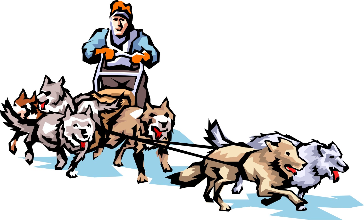 1500x907 Sled Dog Race Clipart