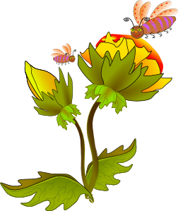 252x299 Bee And Flower Clip Art Free Vector 4vector