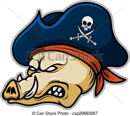 450x402 Pirate Hogs. A Wild Hogs Pirate. Clip Art Vector