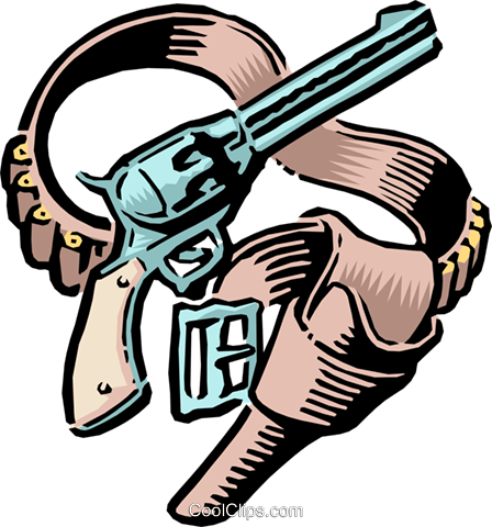 448x480 Old West Guns And Holster Royalty Free Vector Clip Art