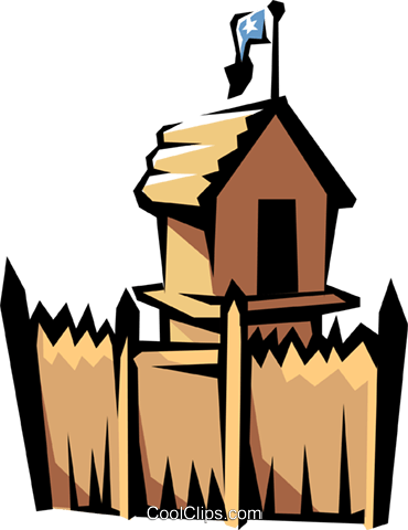 370x480 Old Fort Royalty Free Vector Clip Art Illustration Arch0112