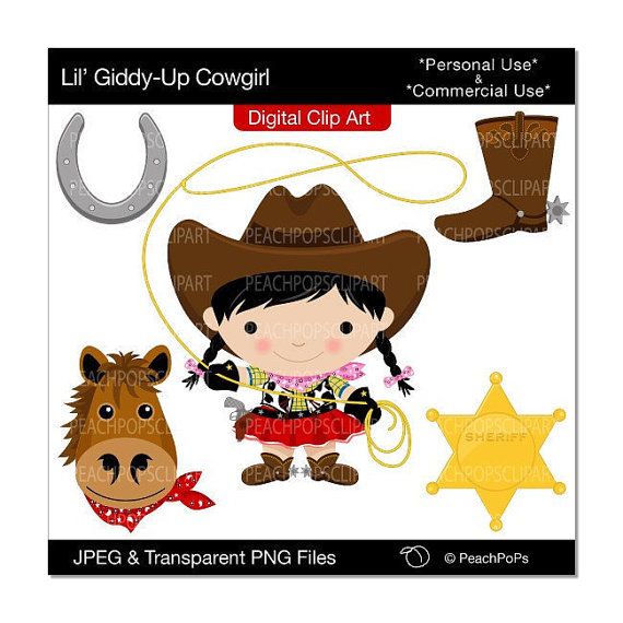 570x570 Cowgirl Clip Art Digital Clipart Wild West Horse Sheriff Girls
