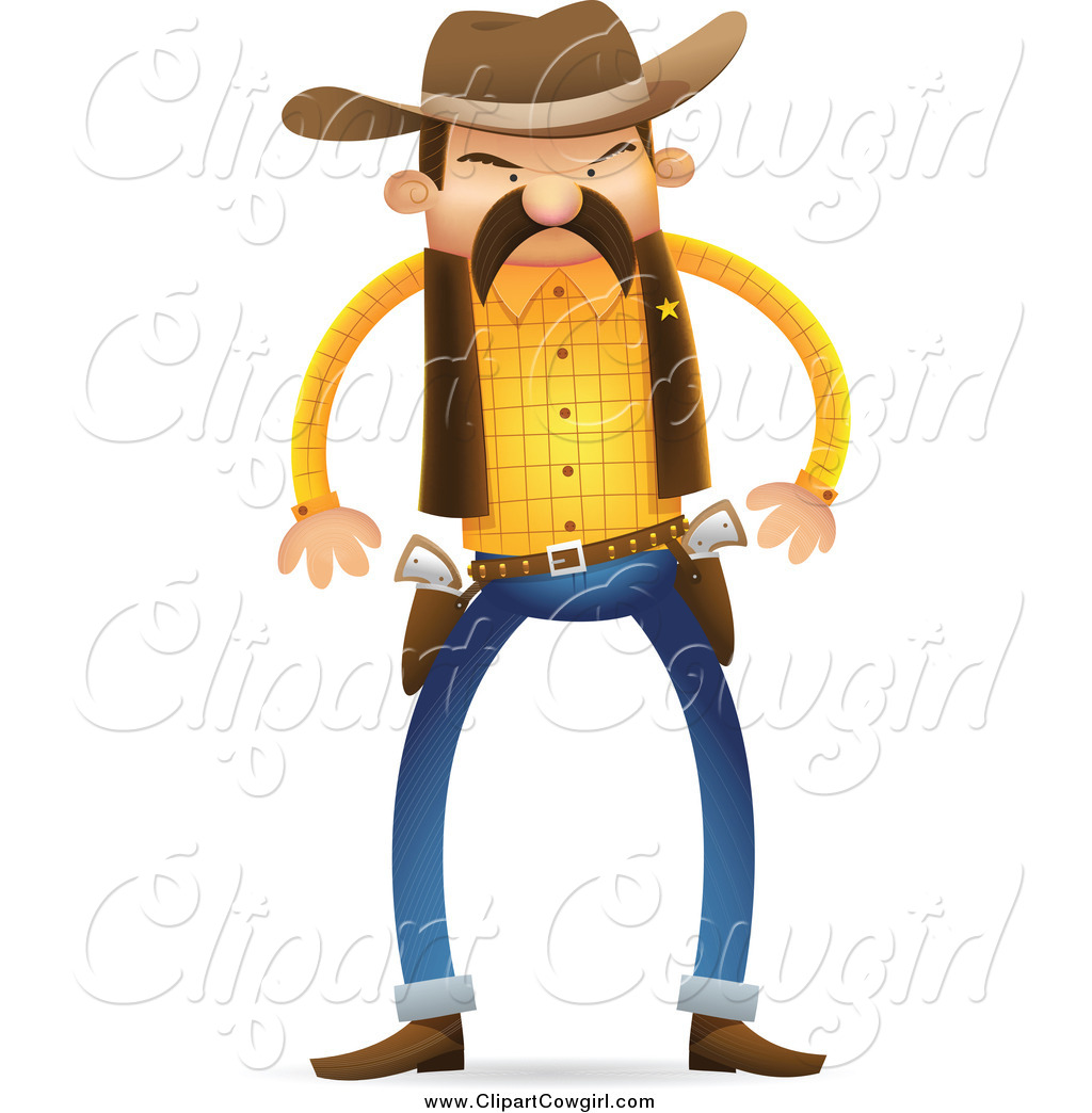 1024x1044 Clipart Of A Tough Wild West Sheriff Ready To Draw His Guns By