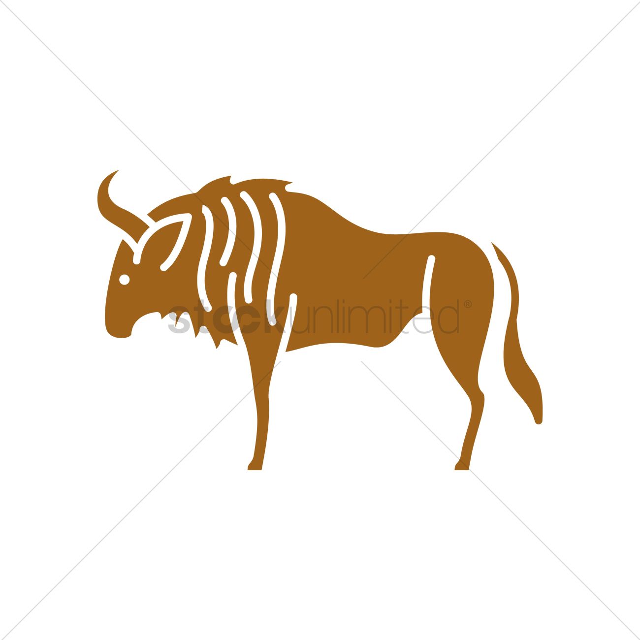 1300x1300 Wildebeest Vector Image