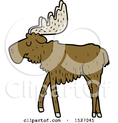 450x470 Clipart Illustration Of A Silhouetted Moose With Large Antlers
