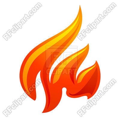 400x400 Fire Flame Color Icon On A White Background Royalty Free Vector