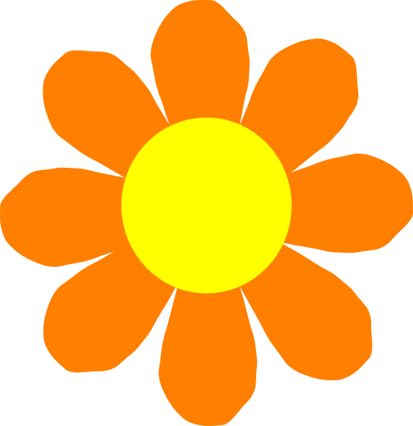 582x599 Orange Flowers Clip Art