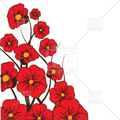 400x400 Red Bright Flowers Royalty Free Vector Clip Art Image