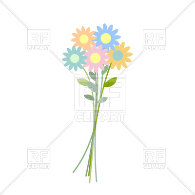 400x400 Bouquet Wildflowers Royalty Free Vector Clip Art Image