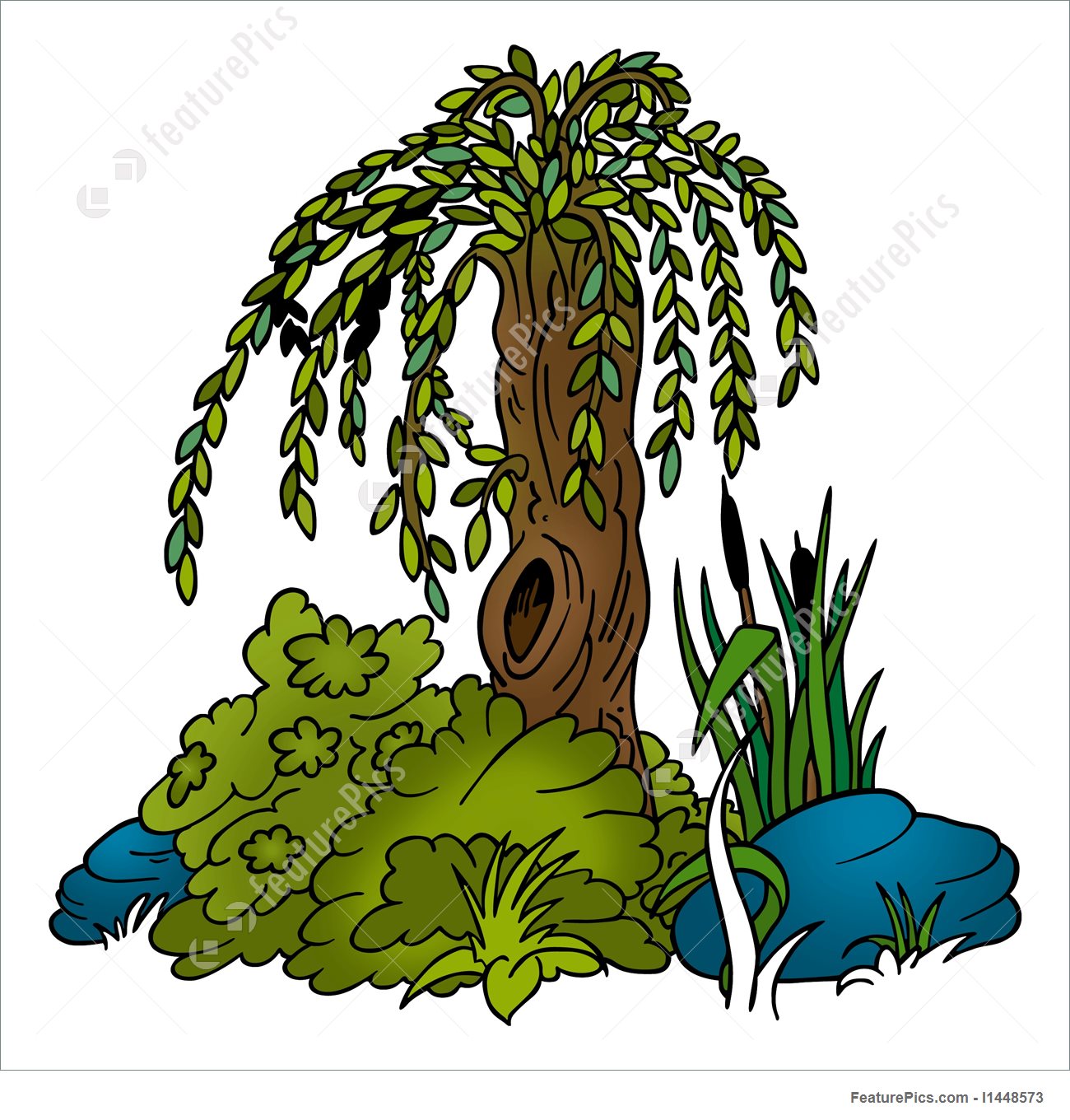 1300x1360 Willow Tree Clip Art