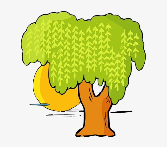546x483 Cartoon Green Willow, Green Trees, Willow, Park Png Image