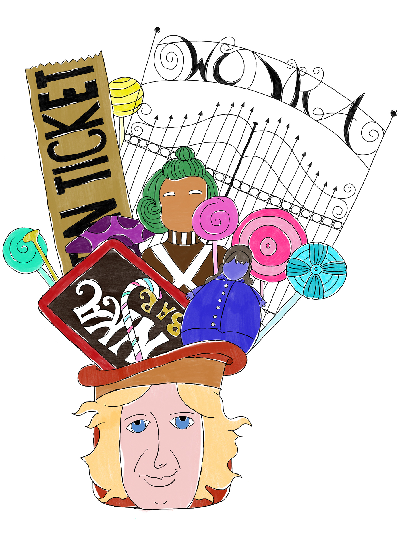 1400x1867 Willy Wonka Illustration On Behance