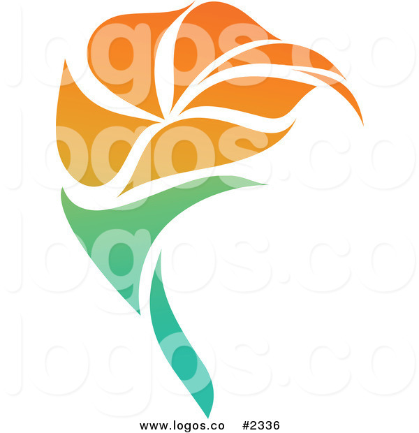 600x620 Royalty Free Orange Flower Blowing In The Wind Logo By Elena