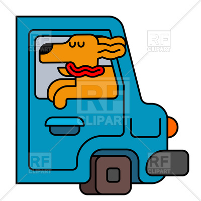 400x400 Dog In Car Window. Cry In Wind Ears And Tongue. Royalty Free