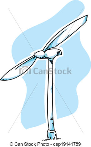 291x470 A Cartoon Wind Turbine For Generating Renewable Energy. Vector