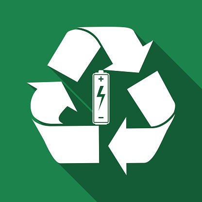 416x416 Battery With Recycle Symbol Renewable Energy Concept Flat Icon