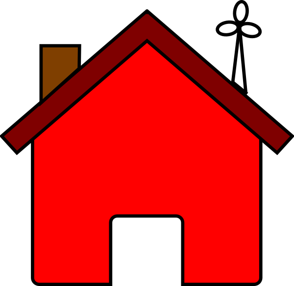 600x585 Red House And Wind Turbine Clip Art