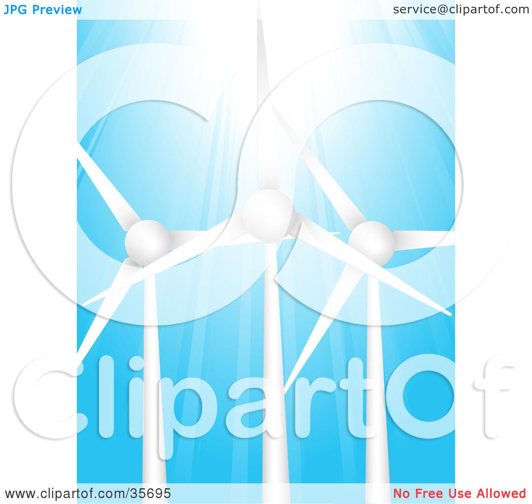 1080x1024 Clipart Illustration Of Bright Sunlight Shining Down On Three Wind