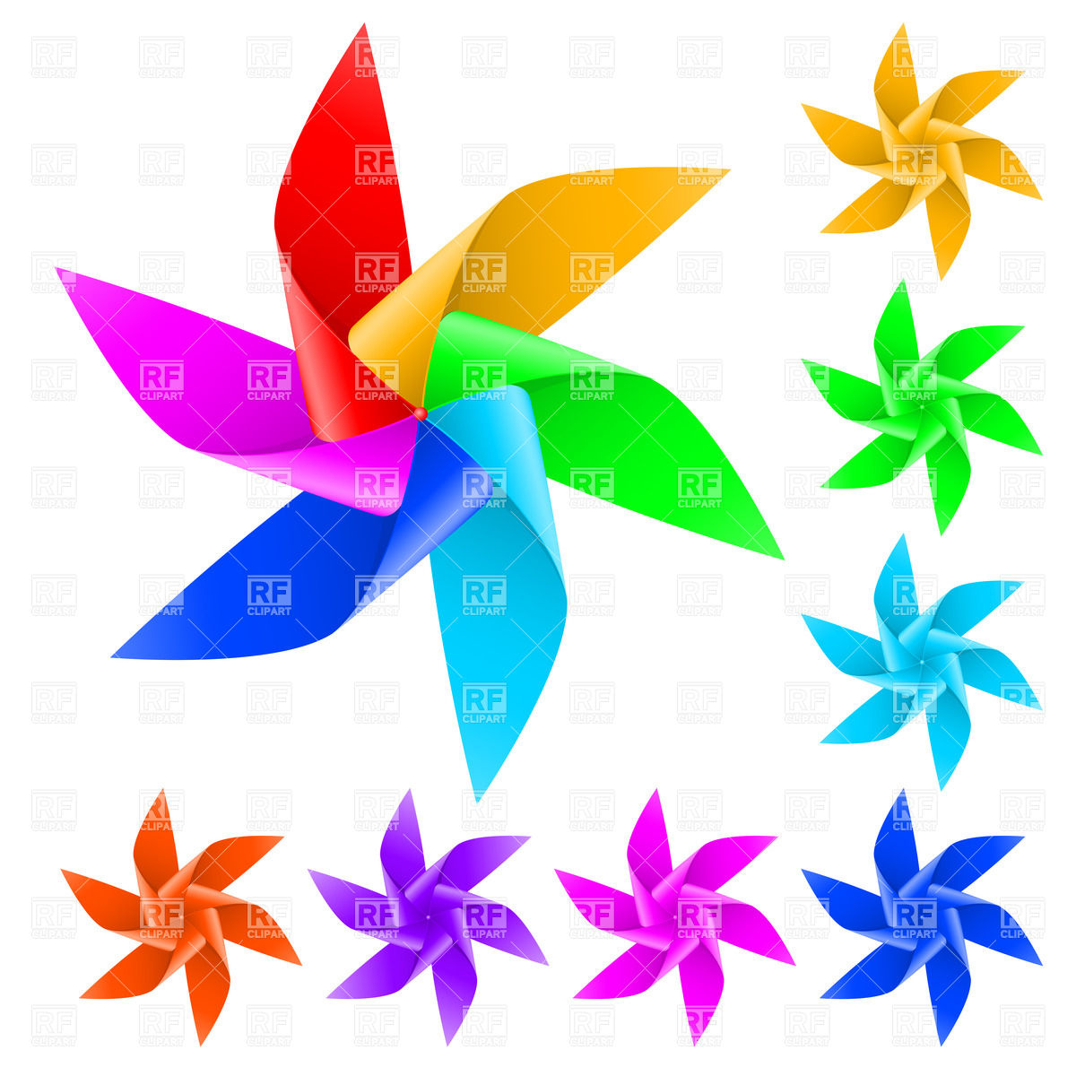1200x1200 Toy Windmill Propeller With Multicolored Blades Royalty Free