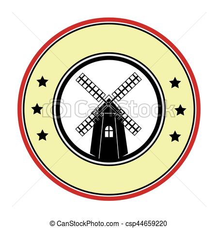 450x470 Colorful Circular Border With Windmill Vector Illustration Vector