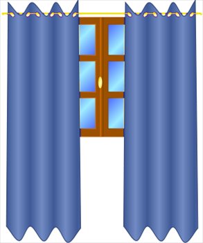 293x350 Window Clipart Blue Curtain