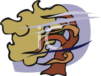 350x262 Picture Of A Tree Being Blown Drastically By The Wind In A Vector
