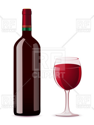 299x400 Bottle And Glass Of Red Wine Royalty Free Vector Clip Art Image