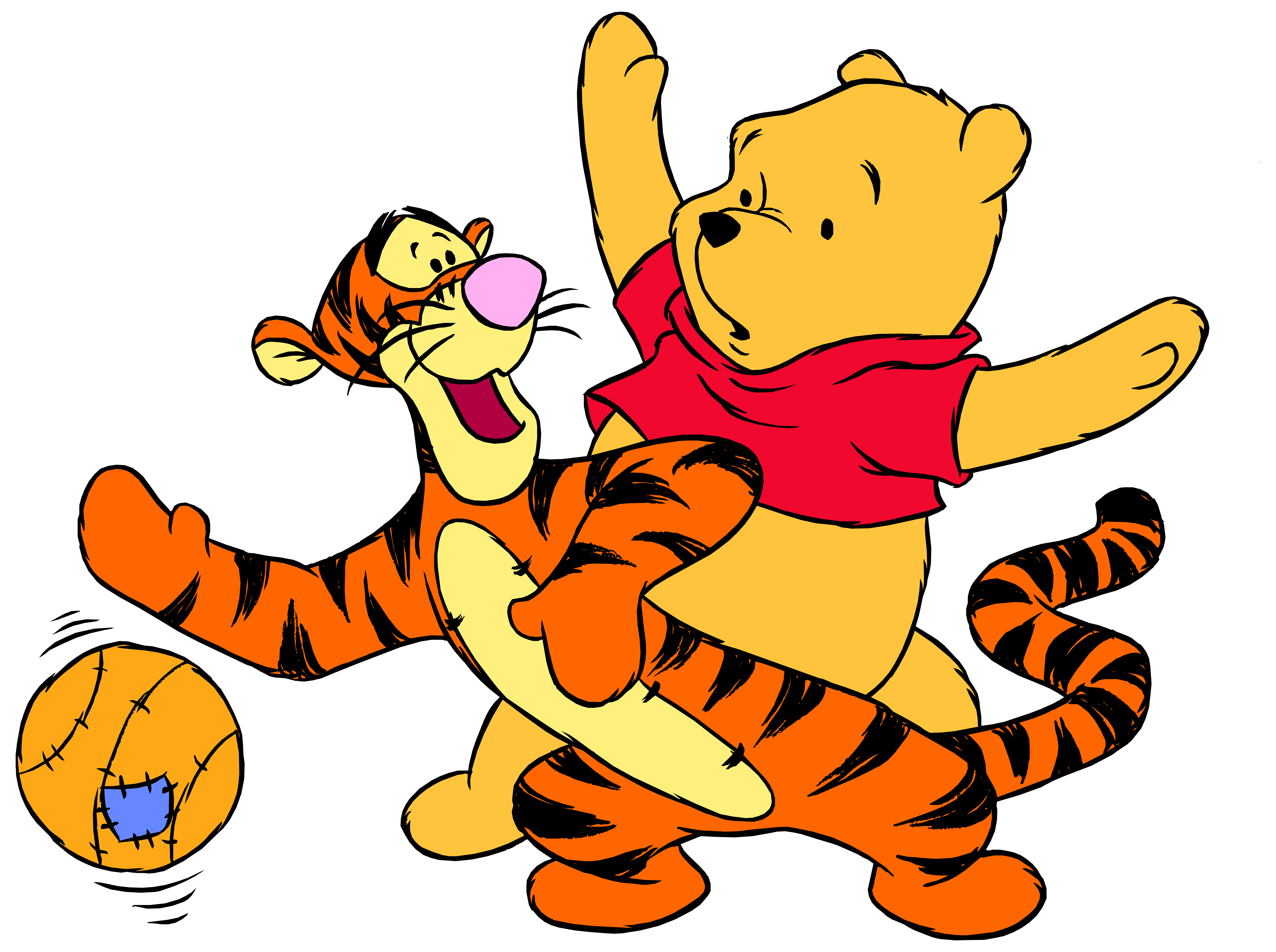 8000x5972 Winnie The Pooh Tigger And Ball Png Clip Art