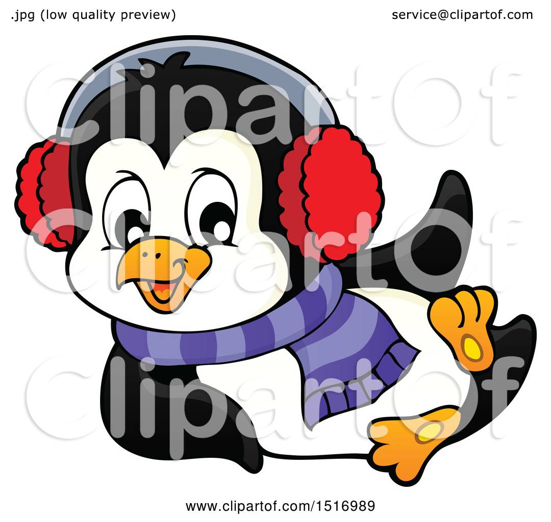 1080x1024 Clipart Of A Winter Penguin