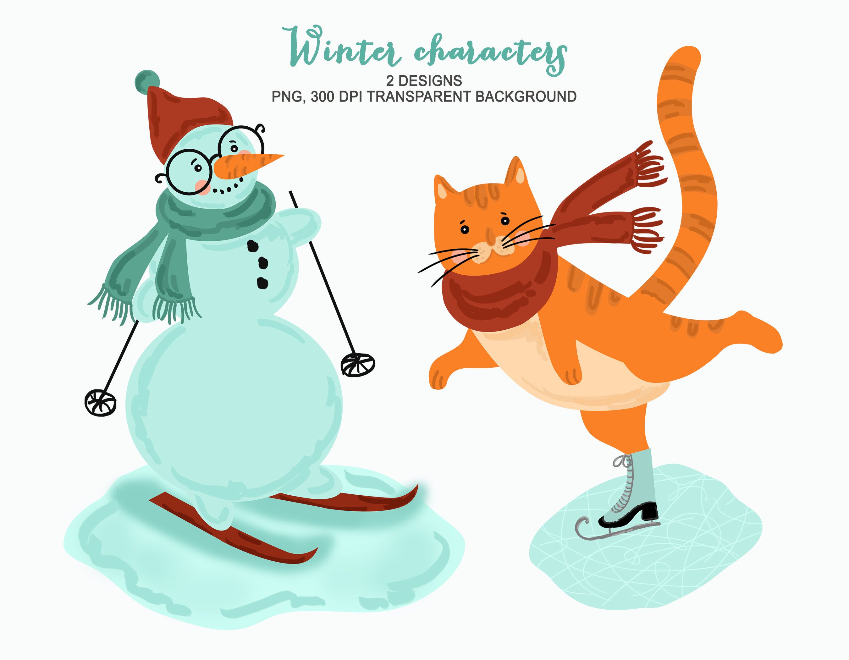 2701x2100 Winter Characters Clipart