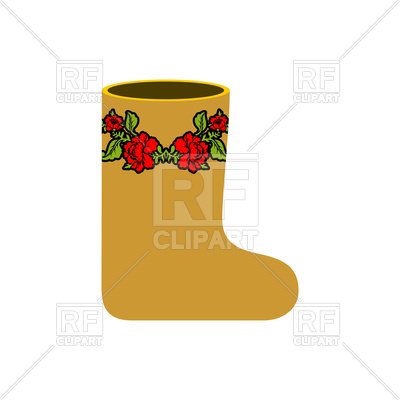 400x400 Russian Winter Boots (Valenki) Khokhloma Painting Royalty Free