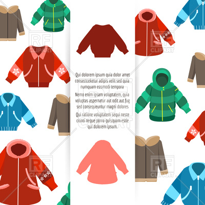 400x400 Winter Jackets Or Coats Poster On White Backgroud