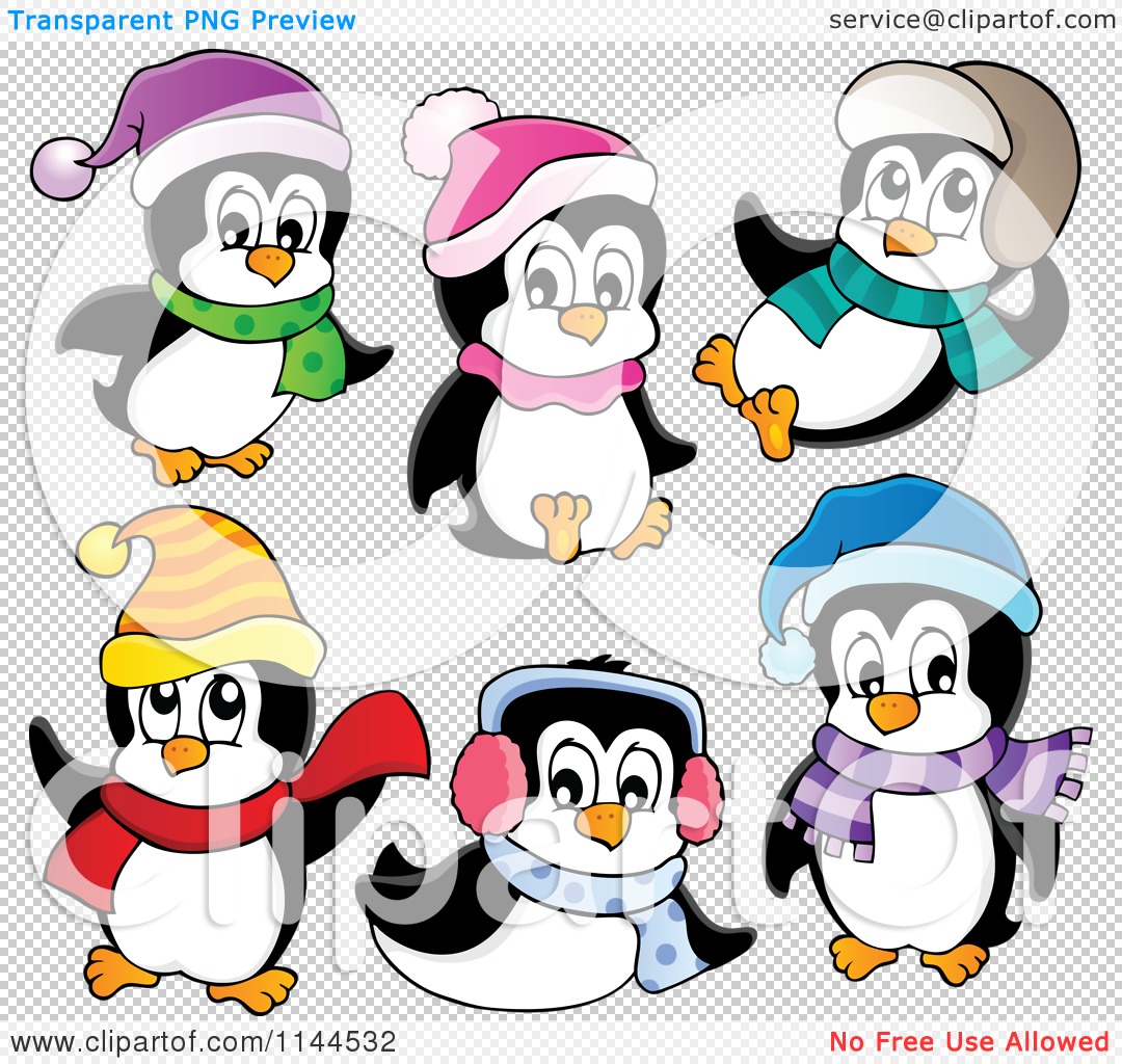 1080x1024 Cartoon Of Cute Little Penguins Wearing Scarves Winter Hats