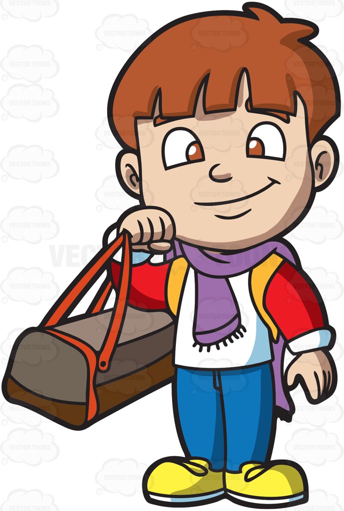 690x1024 A Boy Ready To Go On A Winter Vacation Cartoon Clipart Vector Toons