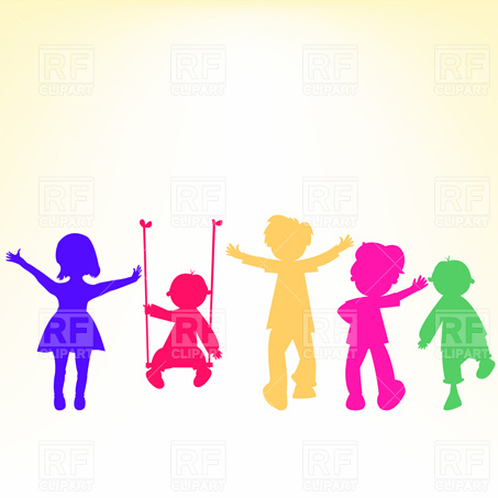 453x453 Kids Holding Hands In Winter Clothes Royalty Free Vector Clip Art