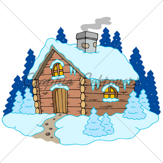 325x325 Cartoon Winter House. Vector Background Gl Stock Images
