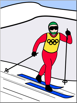 304x404 Clip Art Winter Olympics Cross Country Color I