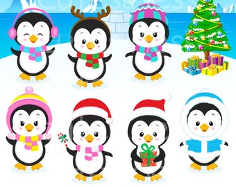 340x270 Penguins Clipart Set Clip Art Set Of Penguins Winter
