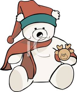 253x300 A Winter Teddy Bear Clipart Picture