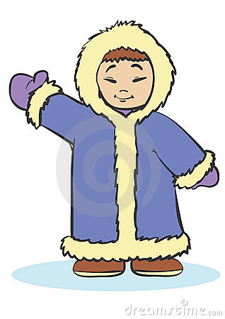 318x450 Inuit People Scene Clipart