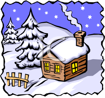 350x326 Winter Snow Scene Clipart Black And White