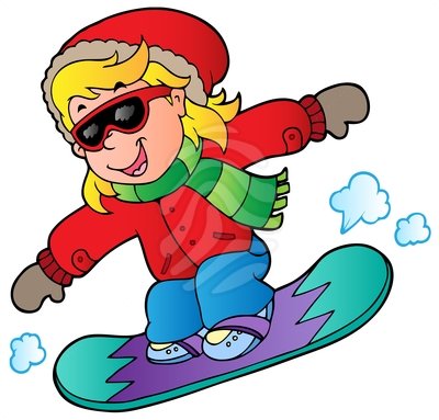 400x383 Girl Snowboard Clipart