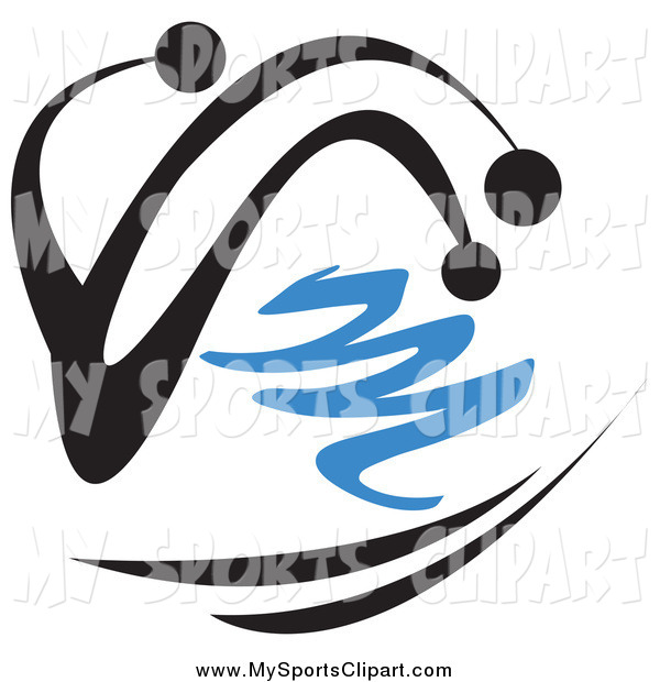 600x620 Sports Clip Art Of Abstract Black Person Skiing In The Winter By