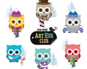 340x270 Free Winter Owl Clipart