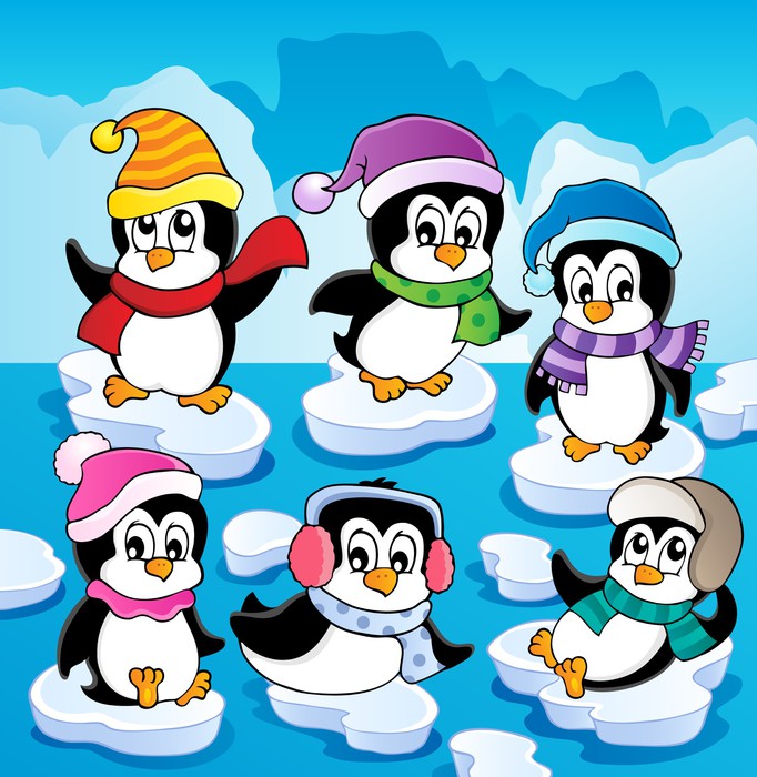 682x700 Winter Theme With Penguins 2 Wall Mural We Live To Change