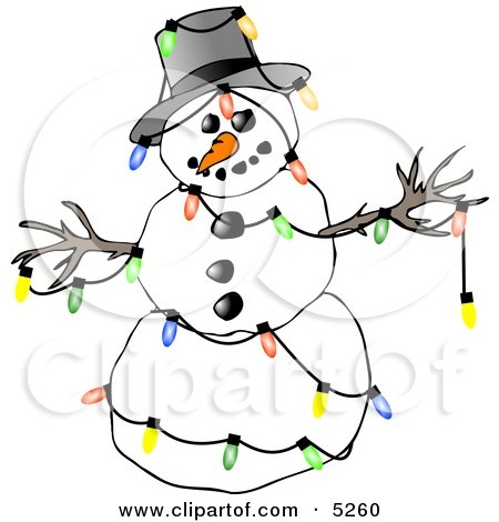 450x470 Clipart Illustration Of A Happy Snowman Near A Christmas Tree Made