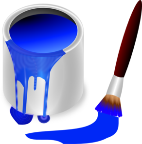 292x297 Blue Clipart Paintbrush