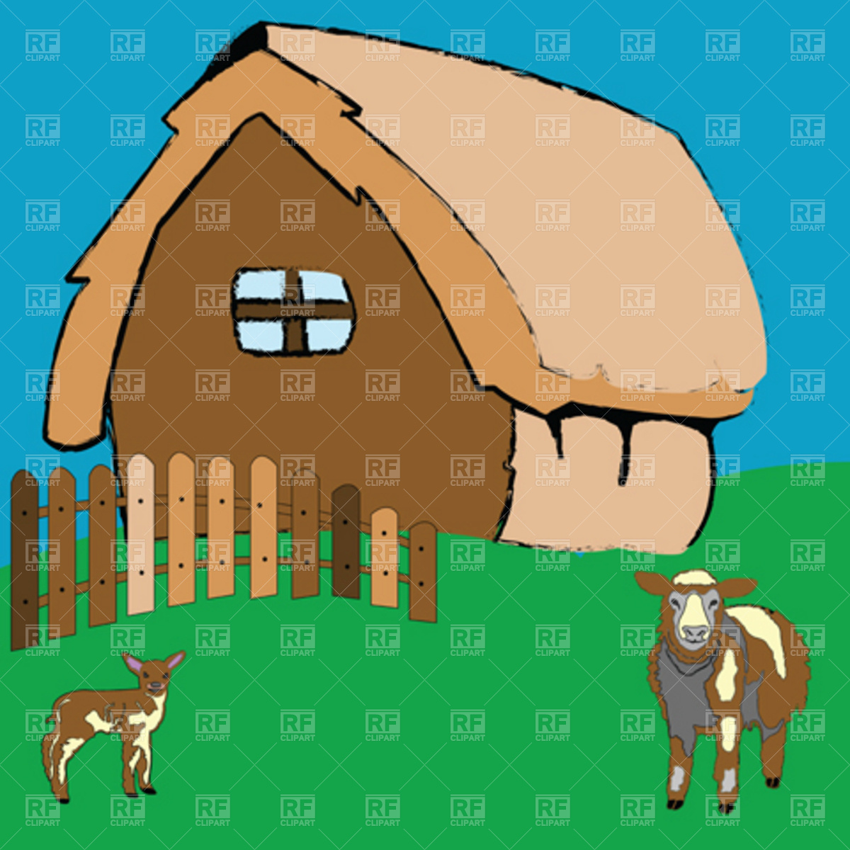 1200x1200 Cartoon Winter Hills With Houses And Fir Trees