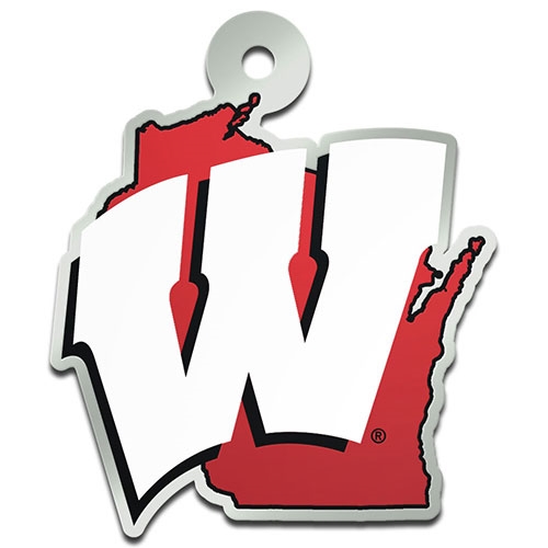 500x500 Wisconsin Badgers State Acrylic Keychain